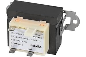 FATKITT 40VA HVAC Transformer 208/240V to 24V, Direct Replacement for Goodman Amana 0130M00138S, White-Rodgers GT4031F, Honeywell AT140A1018, Robertshaw 620 Series & More | 24 Volt Furnace AC Control