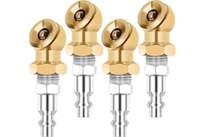 SAFELIFE Ball Air Chuck Tire Inflator, 1/4'' FNPT Closed Flow Tire Air Chuck Air Compressor Tire Inflator Attachment, Brass Air Chucks Compressor Accessories,4 Packs