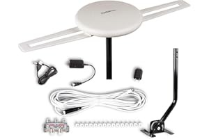 Five Star HDTV Antenna - 360° Omnidirectional Amplified Outdoor TV Antenna up to 150 Miles Indoor/Outdoor,RV,Attic 4K 1080P U