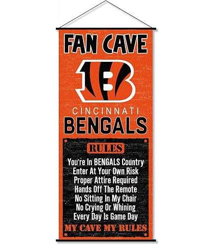 Banderín Cincinnati Bengals - Historia Del Equipo, Fieltro Suave, Tamaño 15x24 Pulgadas, Oficial