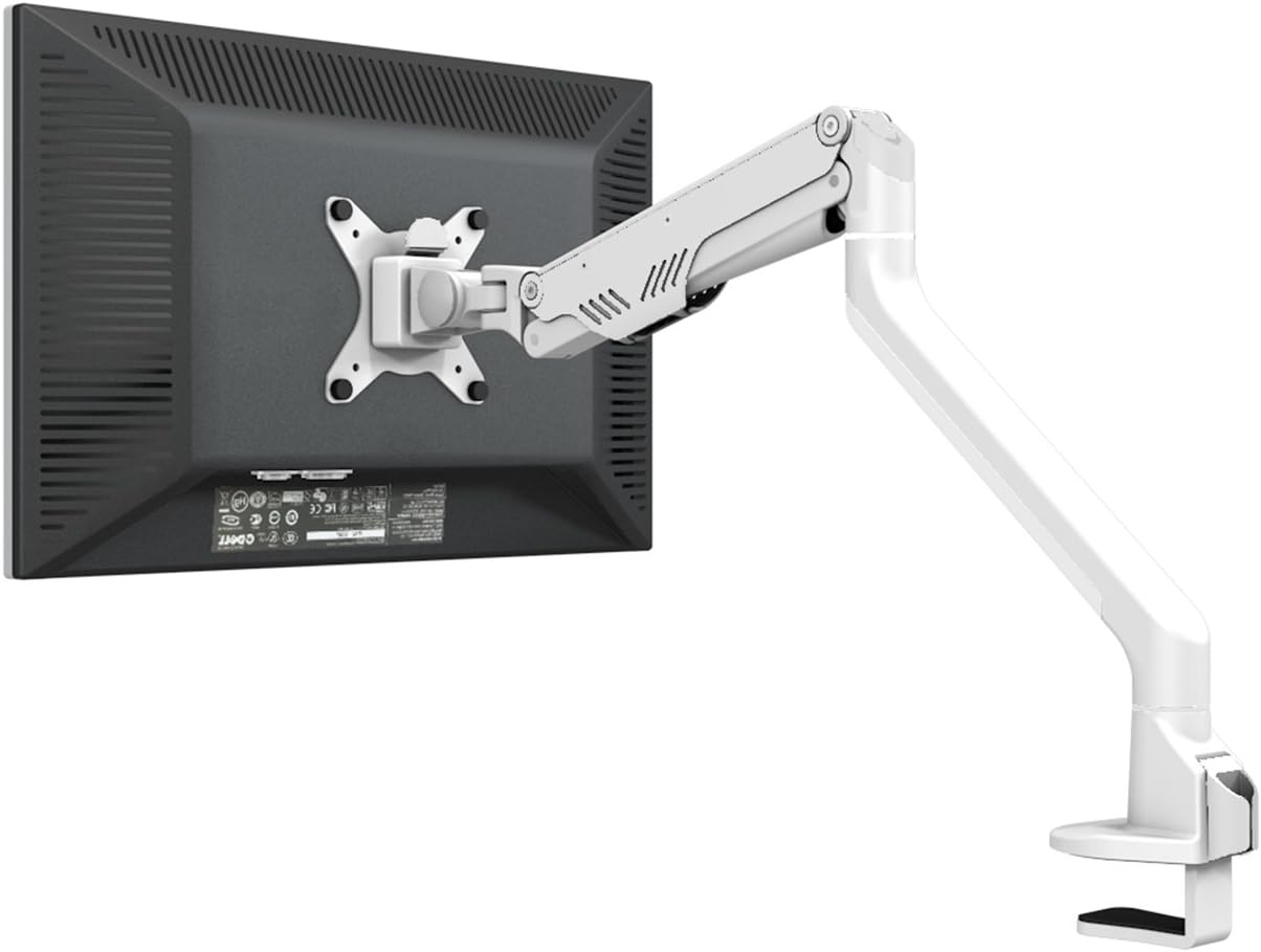 ThingyClub Gas Spring Single LCD Arm Desk VESA Bracket & Monitor Arm Stand for 10"-30" Screens: Tilt up 90° /Down 45°