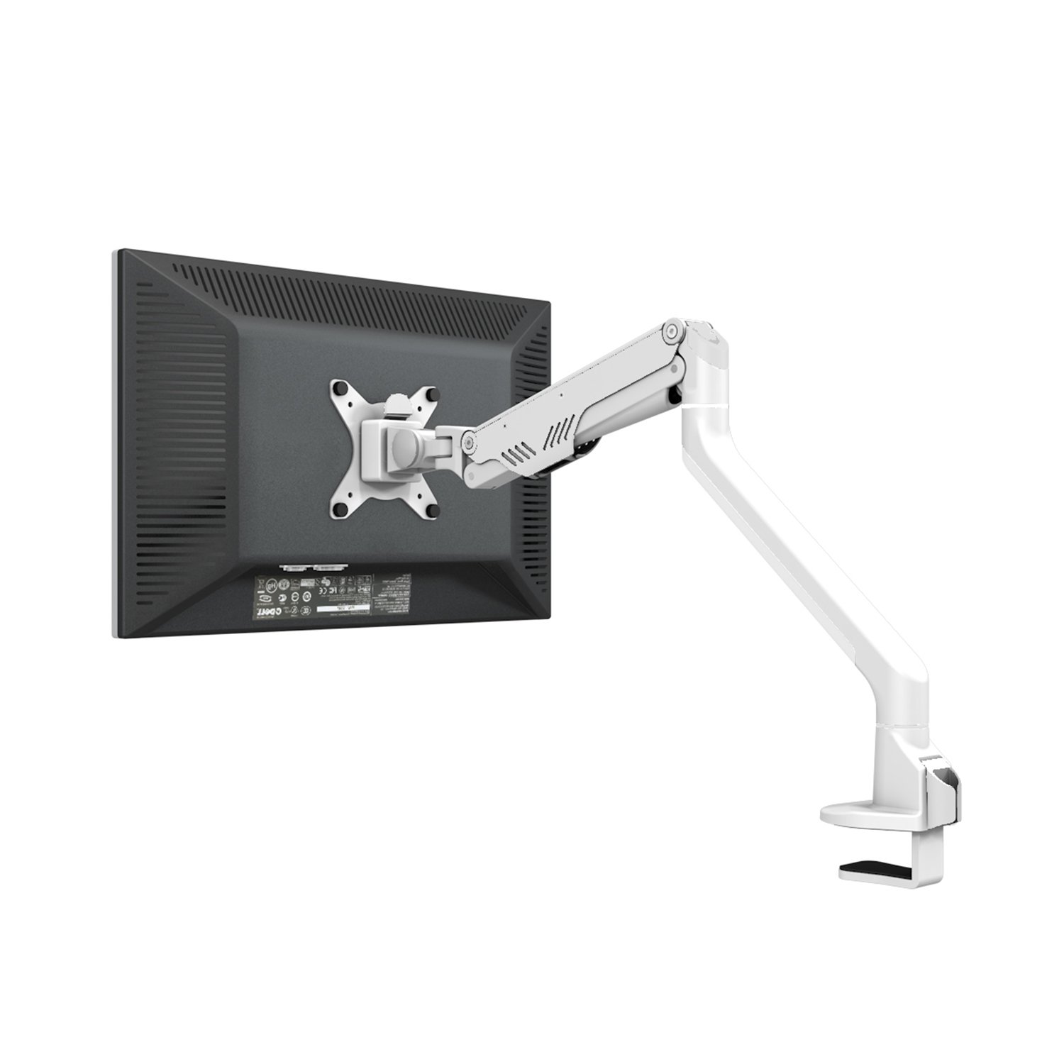 ThingyClub Gas Spring Single LCD Arm Desk VESA Bracket & Monitor Arm Stand for 10"-30" Screens: Tilt up 90° /Down 45°, Swivel Left / Right 180°, 360° Rotation (White) — image 1