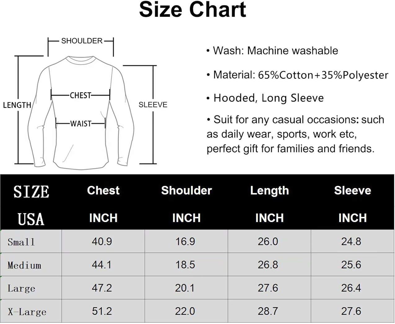 Men's Casual Pullover Hoodies Long Sleeve Hooded Sweatshirts: Clothing