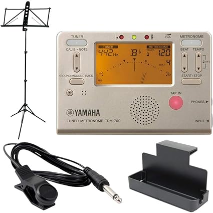 Amazon Yamaha Tdm 700g ゴールド チューナーメトロノーム Yamaha Ms 250als 譜面台付き 4点セット チューナー 楽器 音響機器