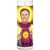 Will Ferrell Celebrity Prayer Candle - Saint Candle - 8 inch Glass Prayer Votive - Handmade in USA - Novelty Celebrity Gift