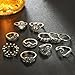 KAMRESH 16 Pcs Vintage Womens Knuckle Rings for Girls Stackable Midi Joint Finger Ring Set Hollow Carved Flowers