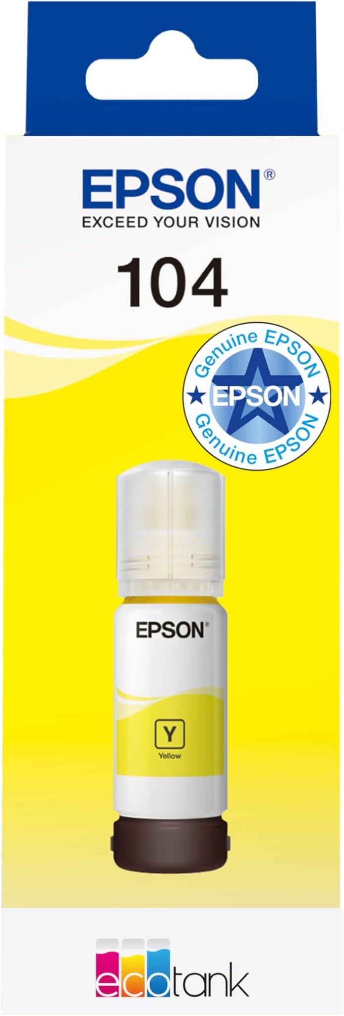 Epson EcoTank 104 Yellow Ink Bottle High Yield 7500 Pages Genuine