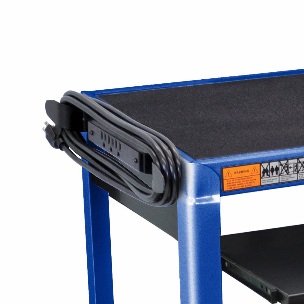 Luxor Rolling Multipurpose Height Adjustable Steel AV Utility Cart With Pullout Keyboard Tray Shelf Black: Industrial & Scientific