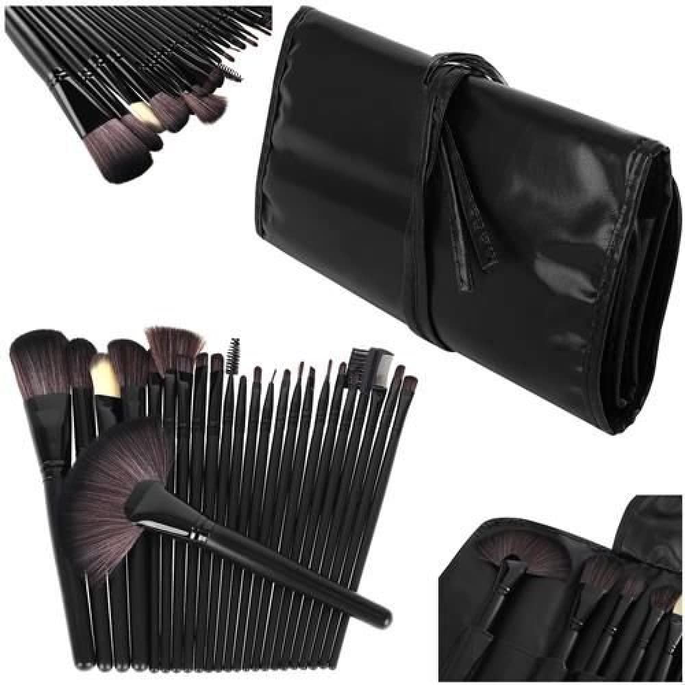 PARENCE - SET OF 24 Professional Cosmetic Makeup Brushes Set/Cosmetic Brush Kit Beauty Makeup Brush Makeup Foundation with Faux Leather Bag