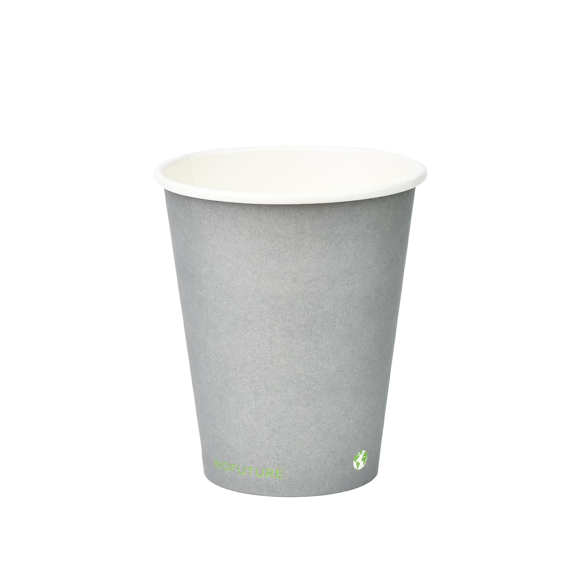 BIOFUTURE Disposable Paper Cups – 100% Compostable & Biodegradable 8 Ounce Party Cups for Weddings, Birthdays & Events, Sustainable Cold Drink Party Supplies – 50 Pack, Grey, 8oz