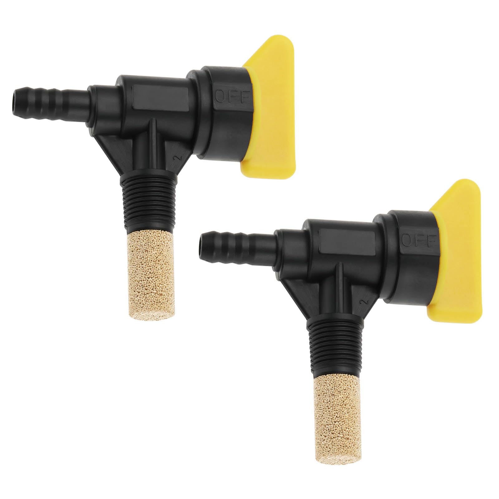YINETTECH 2Pcs 1/4 Inch 6mm Fuel Petrol On Off Twist Tap C/W Filter Compatible with Atco Compatible with Suffolk Compatible with Qualcast