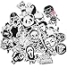 Dr.Qiiwi 100pcs Random DIY Vinyl Decal Car-Styling Bumper Stickers Graffiti Patches for Car Motorcycle Bicycle Luggage Notebook Laptop Skateboard (Black and White)
