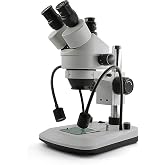 Swift S7-TGL-CA05 Trinocular Stereo Microscope, 7X-45X Zoom, WF10X Eyepieces, Gooseneck &amp; Transmitted LED Lights, Pillar Stand, 110V