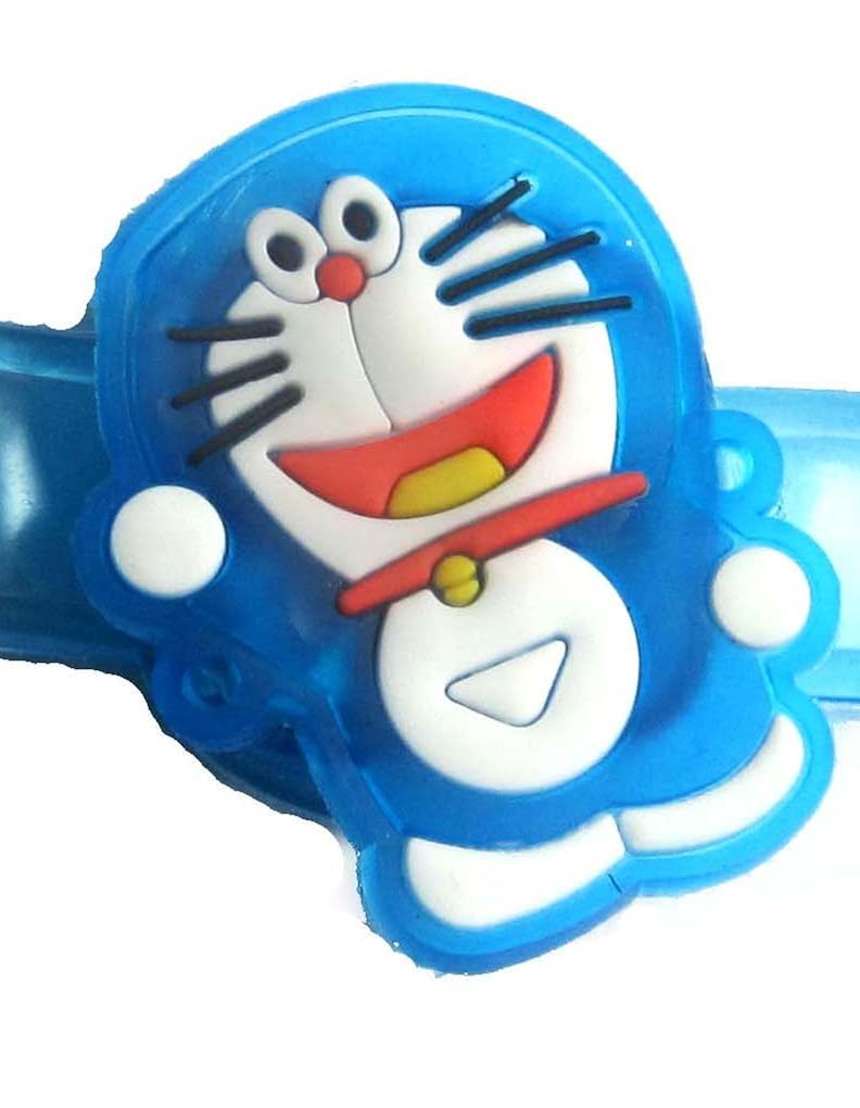 blue doremon led light kids rakhi with chocolate