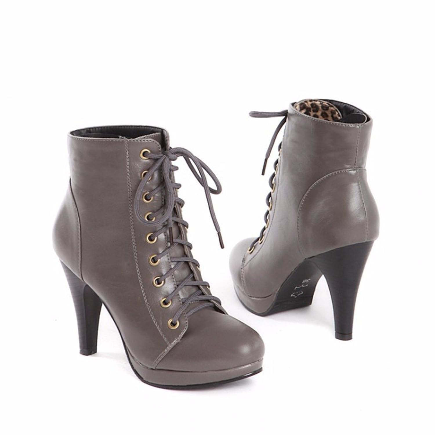 high heel round head martin boots