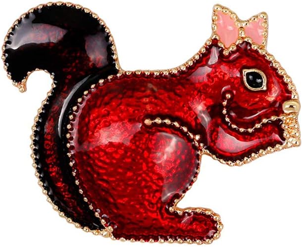 Amazon かわいい ジュエリーブローチ女性コサージュ赤リス結婚式ブライダルピンドレススカーフショールクリップバッグ飾りクリスマスギフトスタイリッシュで のあるデザインが目新しい ブローチ 通販