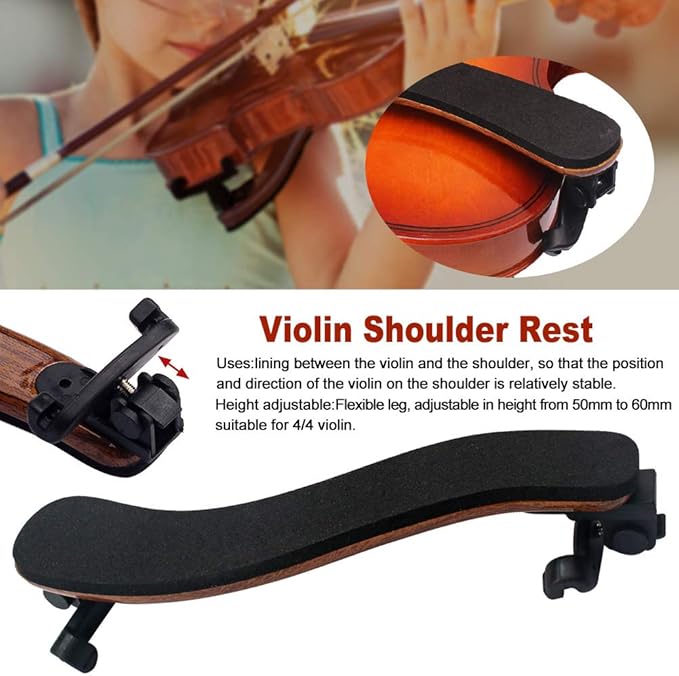 VerneAnn Soporte de hombro para violín, portátil, profesional, portátil, con altura ajustable