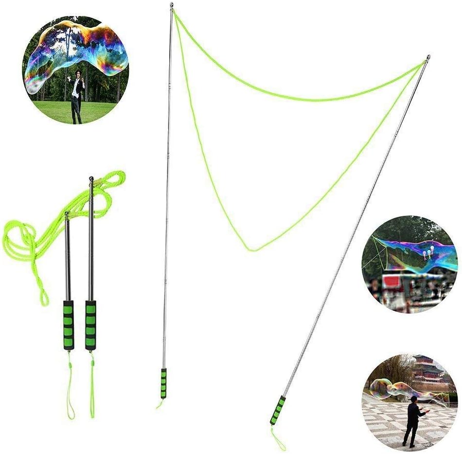 DayBuy Bubble Wand Giant Bubble Wand Telescopic Design Stainless Steel Suitable All People Funny Bubble Toys for Kids Adult Birthday Party, Outdoor Sports, Family Vacation, Parent-Child Activities
