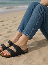 CUSHIONAIRE Lane Cork Footbed Sandals for Women