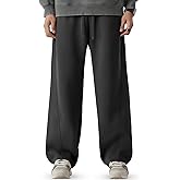 CANGHPGIN Mens Baggy Sweatpants Wide Leg Lounge Pants with Pockets, Loose Fit Cotton Sweat Pants for Men Casual