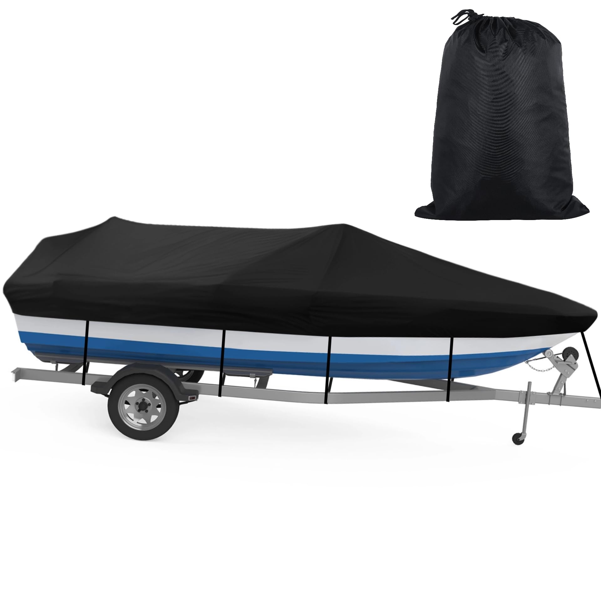 Trailerable Boat Cover,Accessories 420D Waterproof Trailerable