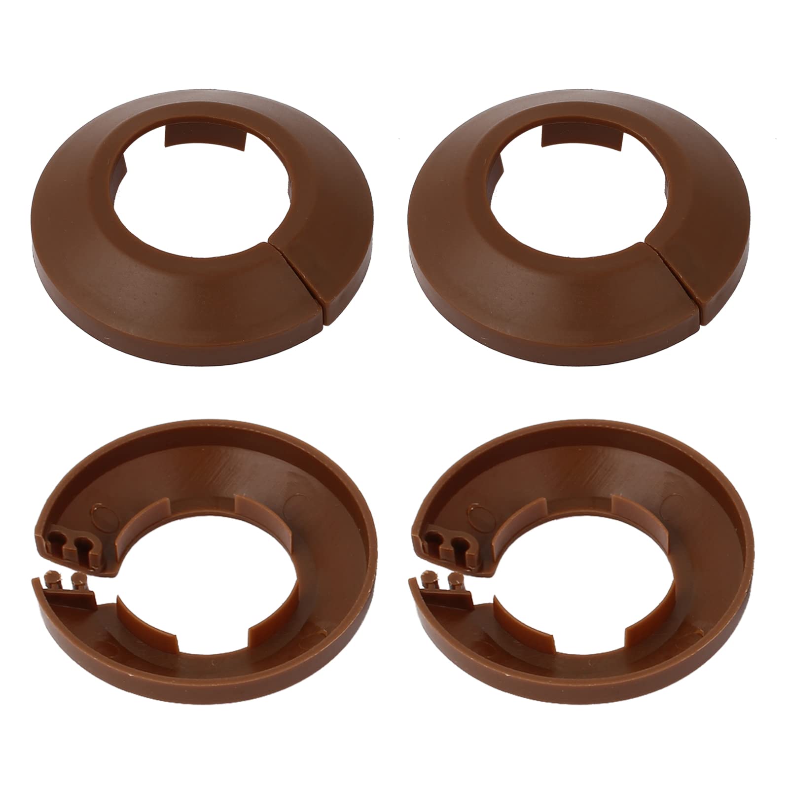 DTGN 64x13mm(DxT) Pipe Cover Decoration - 4Pack - Good for Bathroom Kitchen 32mm Dia Pipe - PP Plastic Escutcheon - Brown