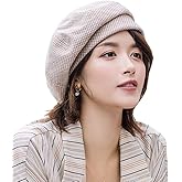JUENAWMIU Women Winter Classic Beret Hat Newsboy Cap Painter Hats Houndstooth Beret Hats