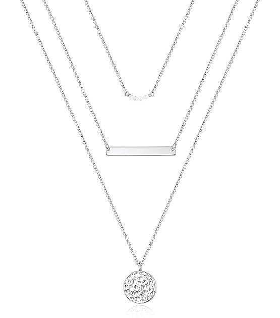 Turandoss Layered Choker Bar Necklace for Women