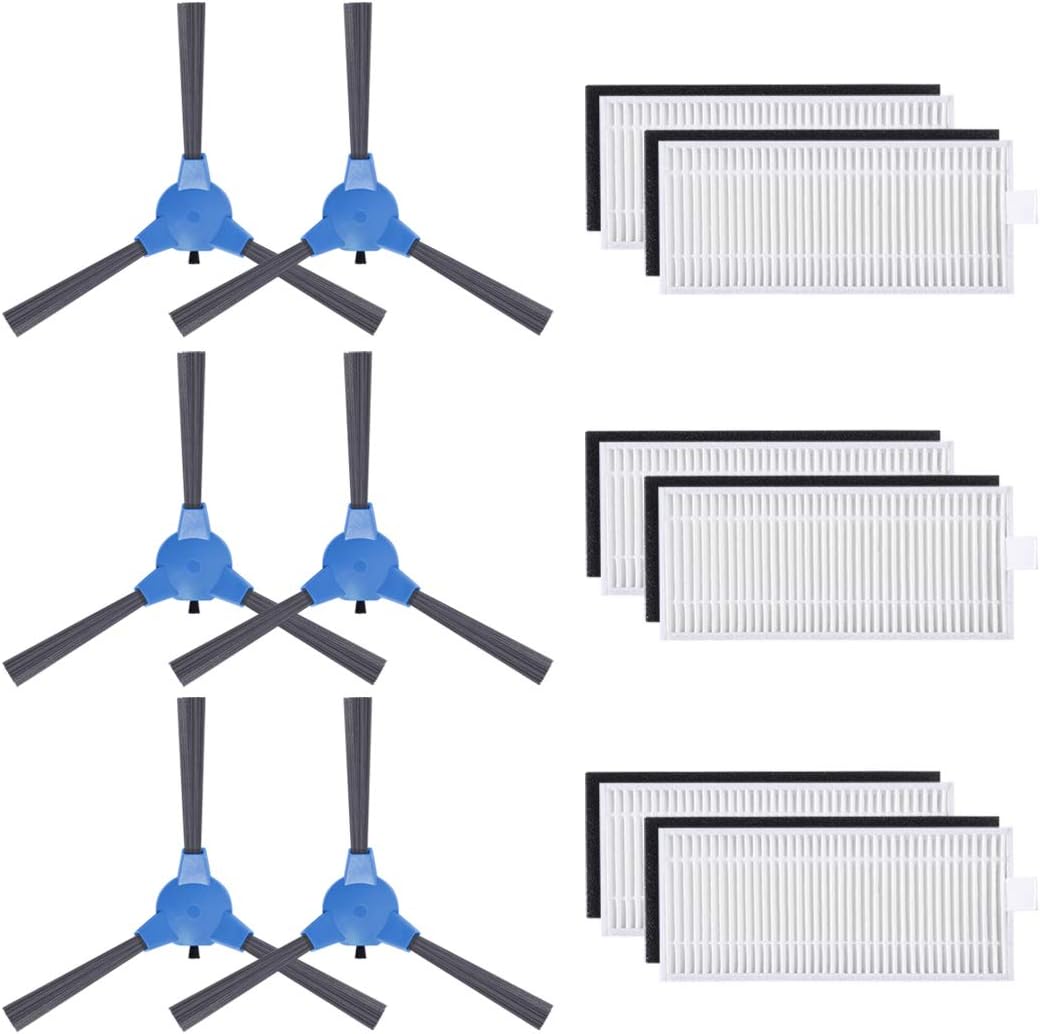 Replacement Parts Filters Side Brushes Compatible for Boost IQ RoboVac 11S, RoboVac 30, RoboVac 30C, RoboVac 15C, RoboVac 12, RoboVac 35C Robotic Vacuums Accessories (Pack of 12)