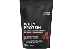 Sports Research Whey Protein Isolate - Sports Nutrition Protein Powder 25g per serving - 1.03 kg Bag Whey Protein - Dutch Cho