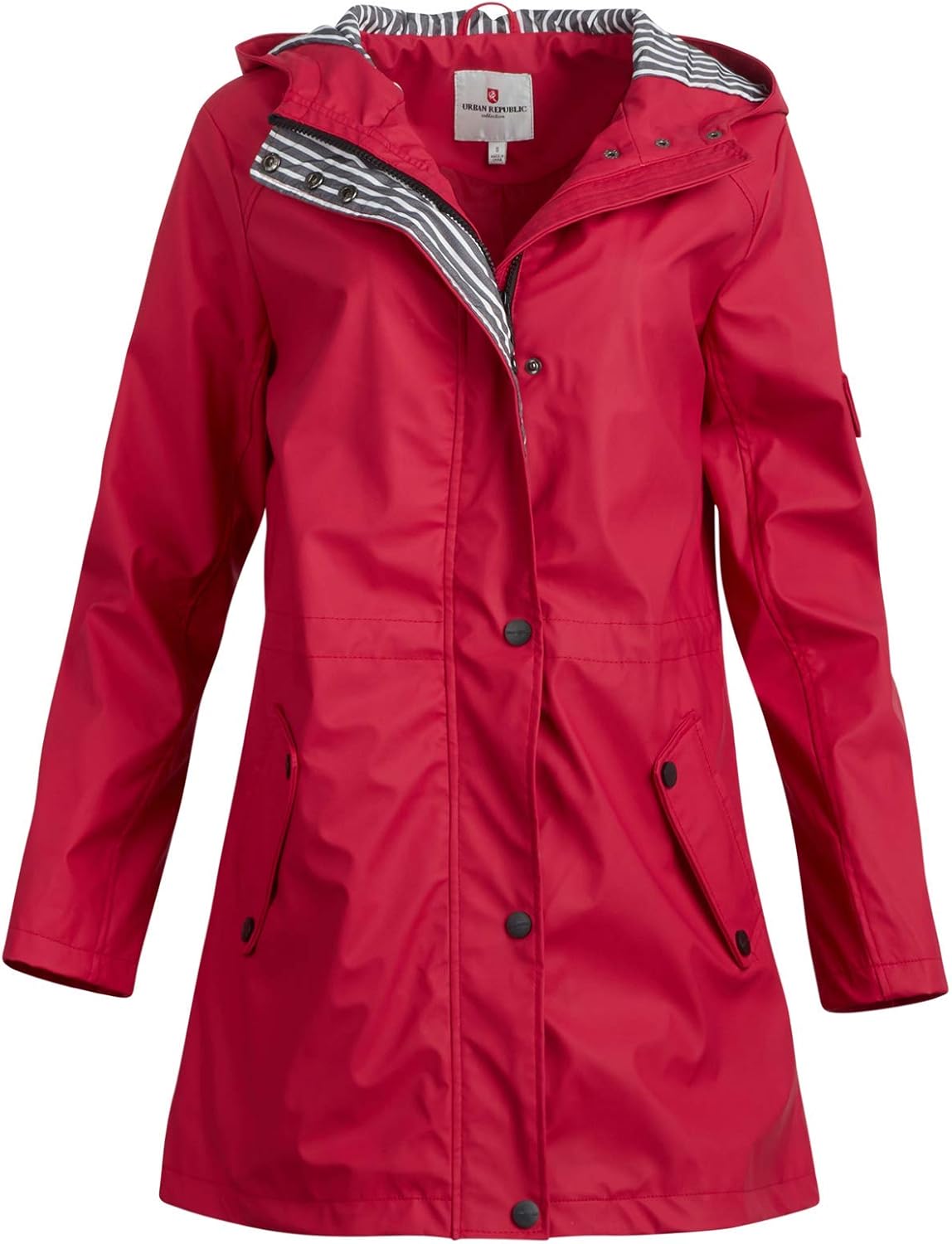 Urban Republic Women S Lightweight Hooded Raincoat Jacket With C