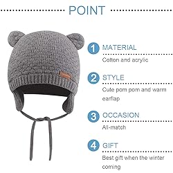 BAVST Baby Beanie Hat for Winter with Earfalp Cute