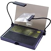 Model Building Kit, Portable Workbench for Cutting and Assembly, Model Kit Tools with LED Lights, Magnifiers, Plastic Storage Drawers, Pliers Holder, Gridded Adhesive Cut Mats, Display Panel