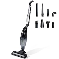 【アドアプス 】 掃除機 コード式 12000Pa HEPAフィルター 500W スティック クリーナー 自立式 ハンディー クリーナー サイクロン式 10本ノズル ３WAY スティック掃除機 コード式 軽量 コンパクト 操作簡単 車載用 家庭用 ブラック ad-sjk-108-bk