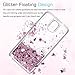 LeYi for Galaxy Note 3 Case with [2 Pack] Tempered Glass Screen Protector for Girls Women, Shiny Cute Moving Quicksand Liquid Clear TPU Protective Phone Case for Samsung Galaxy Note 3 Rose Gold