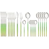 JASHII Flatware Set 24 Piece, Stainless Steel