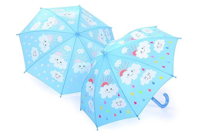 Thinkpink Regenschirm 'Wolken und Regentropfen' für Kinder - farbwechselnd