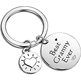 ASANHAO Best Grammy Ever Keychain - Grandmother Gift - Keyring for Nana, Grandma, Mimi, Gigi Jewelry Mother's Day Gift for Nana Birthday Keychain Gigi Christmas Keyring