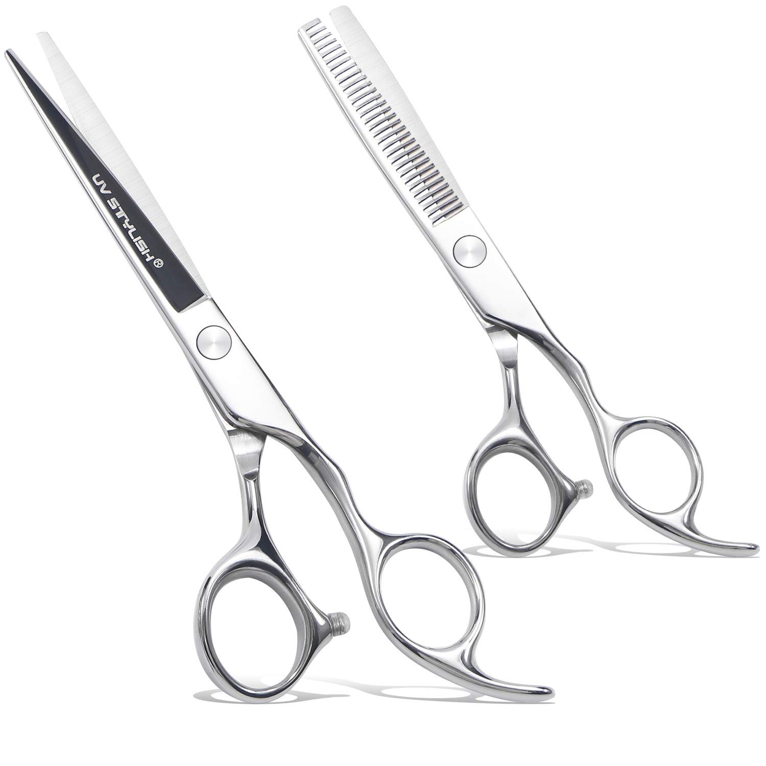 Professional Hair Cutting Scissors Thinning Shears Set - 6.5 inch Japanese Stainless Steel Razor Edge Haircut Kit - Best For Men women Kids Barber Salon : Beauty
