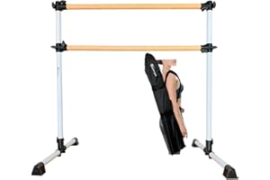 MARFULA 4 Ft Portable Wood Ballet Barre Ballet Bar Dance Barre Freestanding with Carry Bag