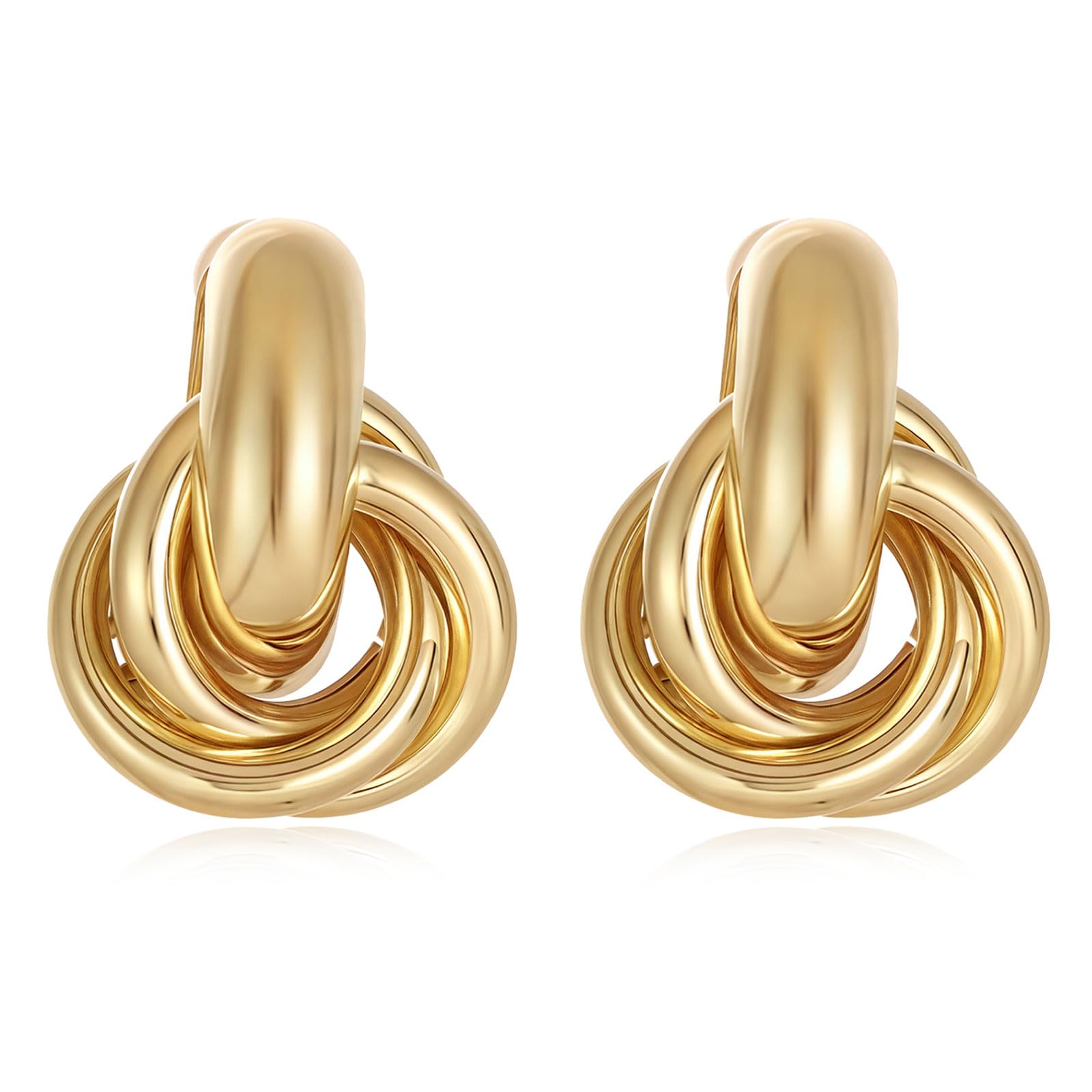 14K Gold Earrings for Women Knot Earring Studs