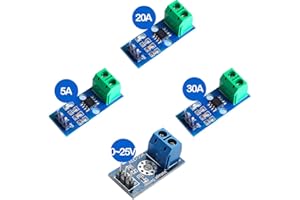 JINGZAN ACS712 Hall Effect Current Sensor Module 5A 20A 30A Range + Voltage Sensor Module DC0-25V Voltage Tester Terminal Sensor for Arduino