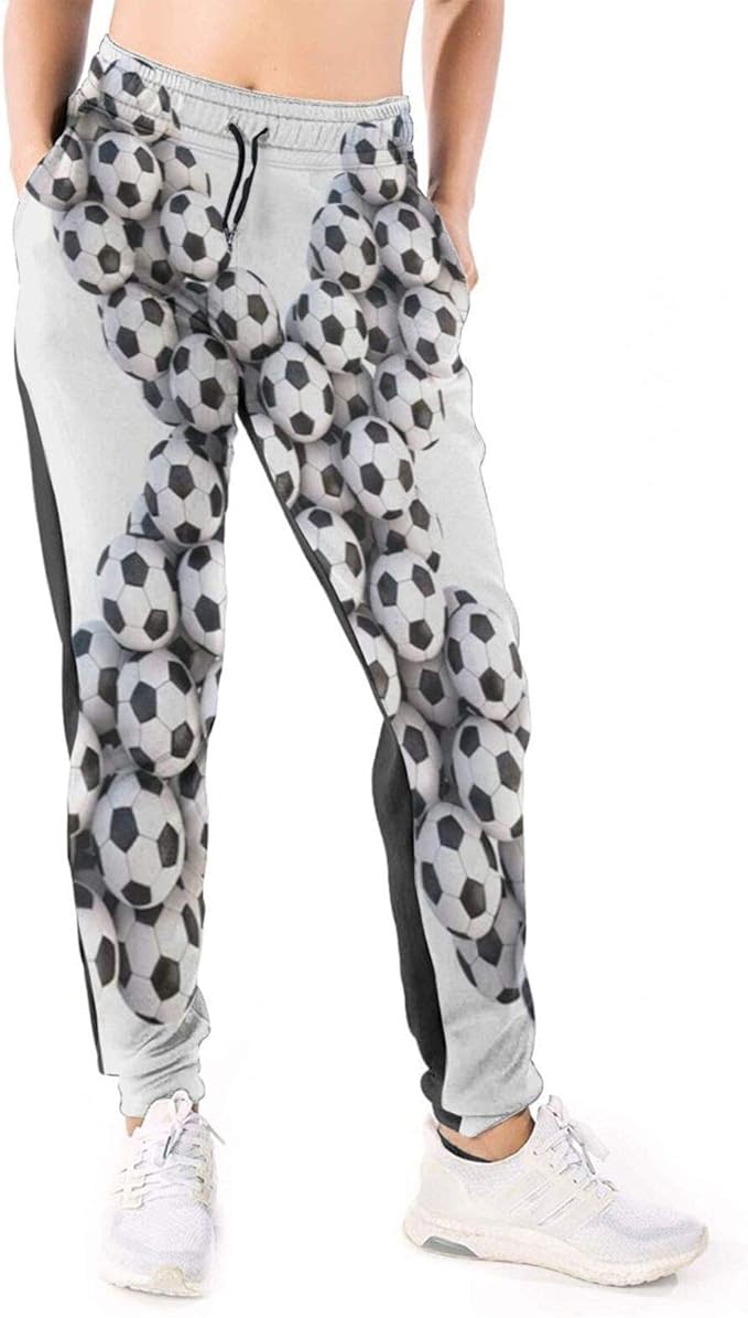 DOWNN Women's Sweatpants Soccer Balls in The Form of Letters Baggy