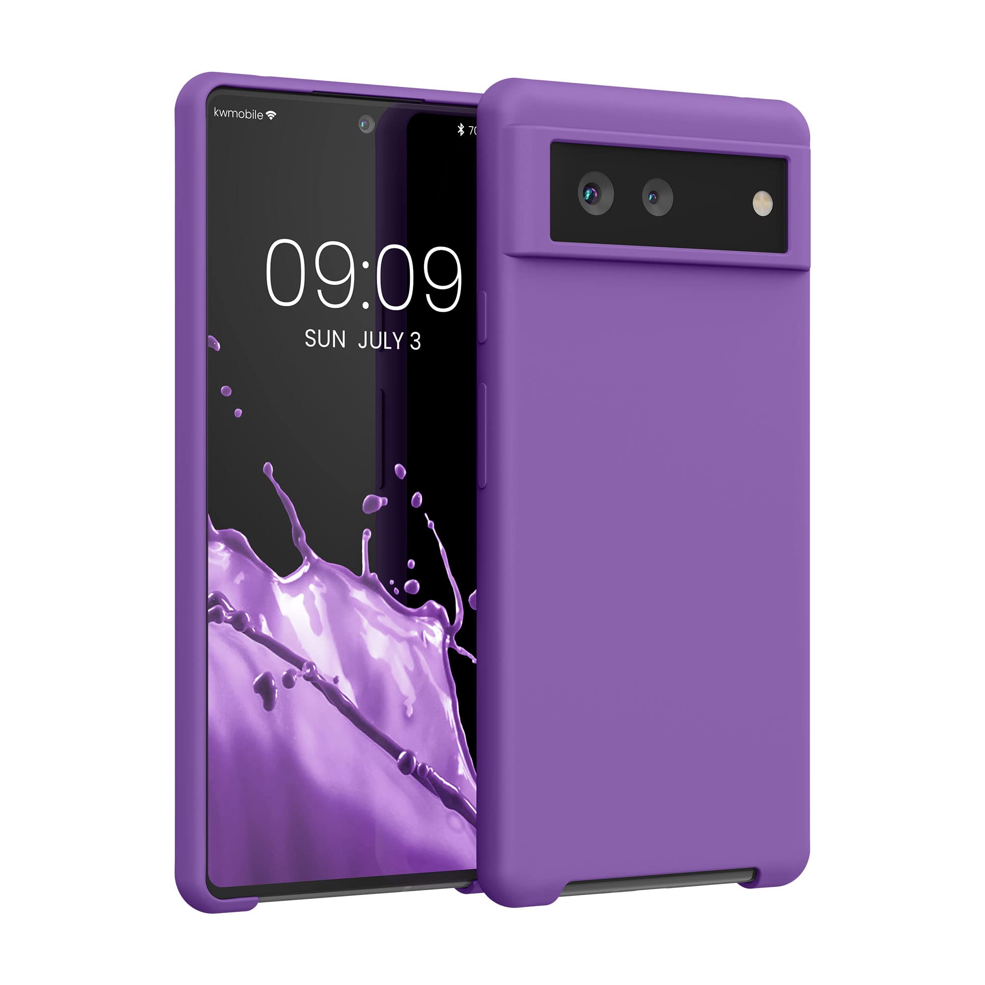 kwmobile Case for Google Pixel 6 Case - Soft Cover - Shockproof Silicone - Wireless Charging Orchid Purple — image 1
