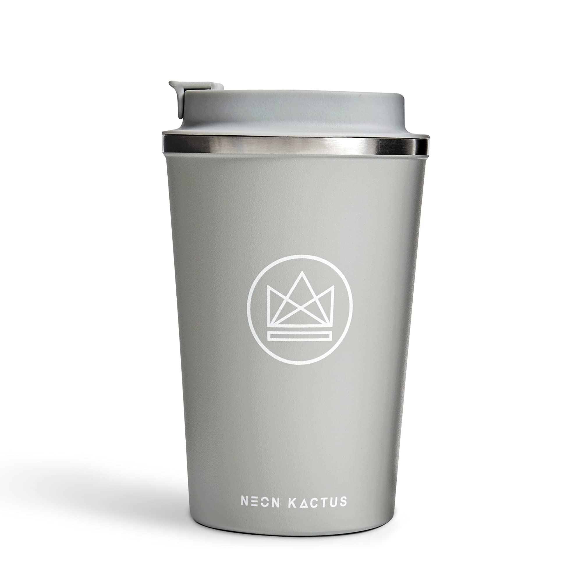 Neon Kactus Insulated Travel Cup | Double Wall Insulated for Hot & Cold Drinks | Reusable Coffee Cup with Lid | Fully Leakproof, Dishwasher Safe, Eco-Friendly | Forever Young, 12oz