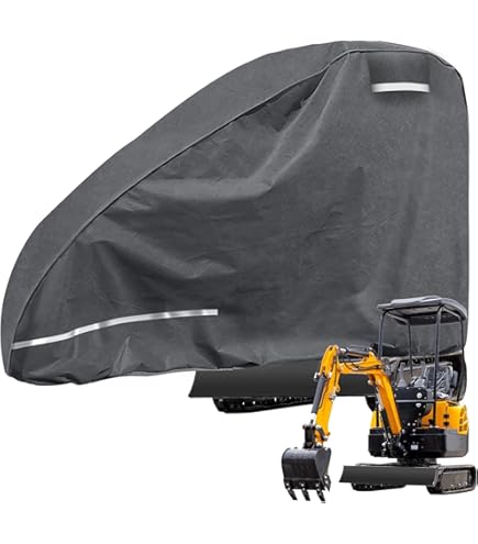 DTNESS Waterproof Mini Excavator Cover - 420D Oxford With Zipper Door & Reflective Strips For Bobcat/Kubota/Deere