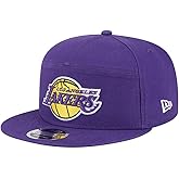 New Era Los Angeles Lakers 9FIFTY Split Panel Cotton Canvas Snapback Cap, Adjustable Hat Blue