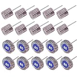 AUTOTOOLHOME Abrasive Flap Wheel Sander 80 Grit 1/8" Shank Diameter 32mm 3/8" Thick and 1" Pack of 10