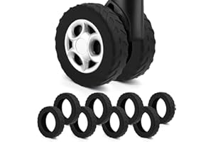 UMUST 8Pcs Luggage Wheel Covers,Silicone Suitcase Cover for 2-2.4'' Spinner Wheel, Carry On Luggage Wheels Protector,Upgrade Suitcase Wheels Protective,Essential Travel Accessories（Black）