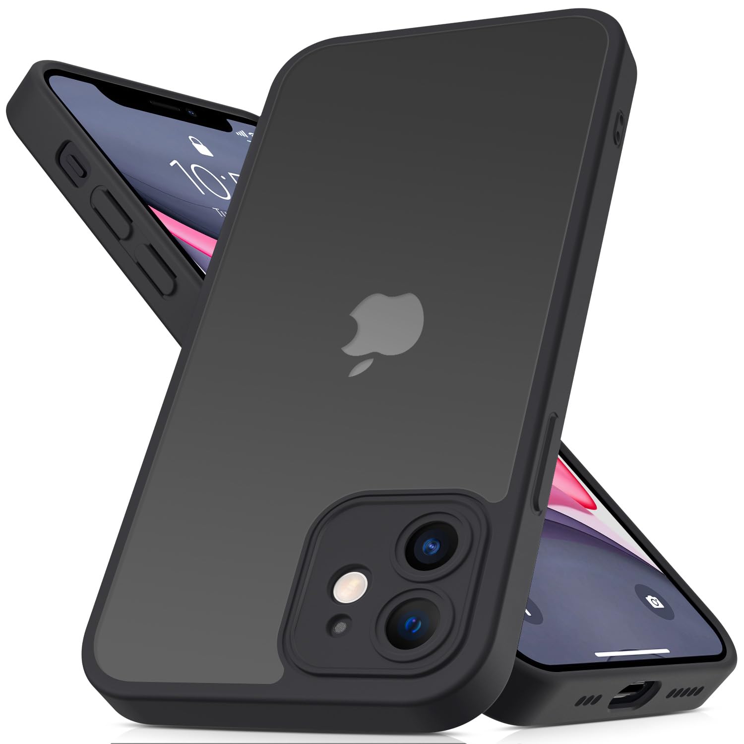 Mootobo Designed for iPhone 11 Case with Camera Lens Full Cover Protection, 10FT Military Grade Drop Protection Phone Case with Anti-Fingerprint Matte Back 6.1 inch - Black — image 1